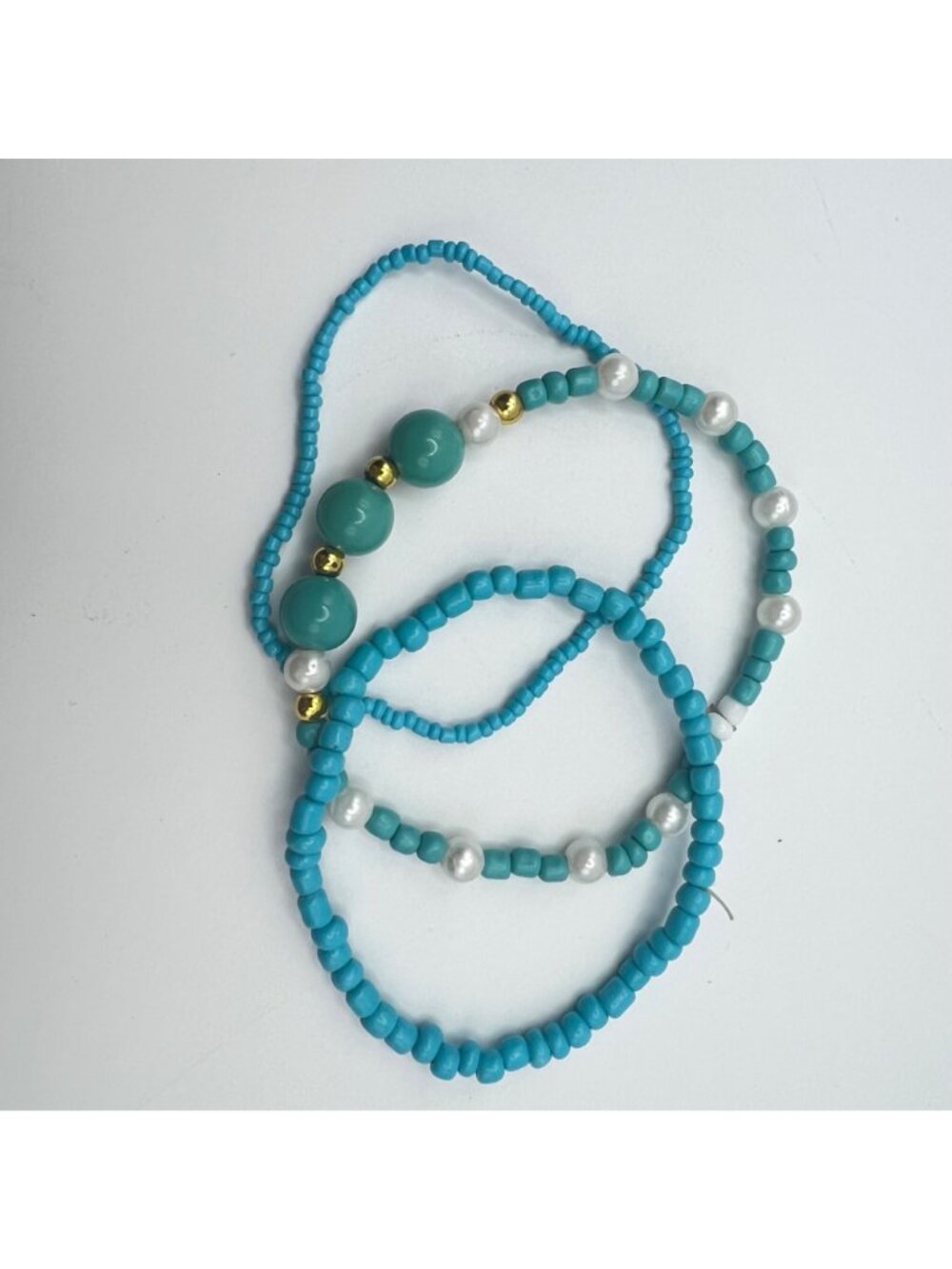 Boho Bracelet Stack Clea Ray Owl Turquoise Howlite Glass Bead Earrings Gold Tone - Picture 10 of 10